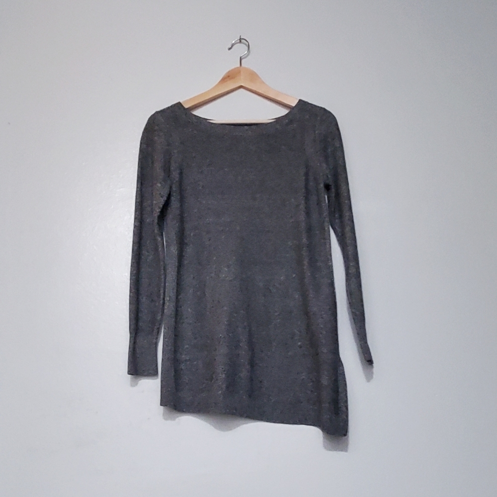 Banana Republic Dark Grey Asymmetrical Sweater with Slit